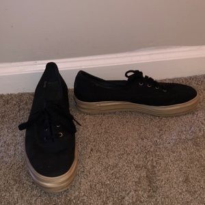 Keds Black & Gold Platform Sneakers